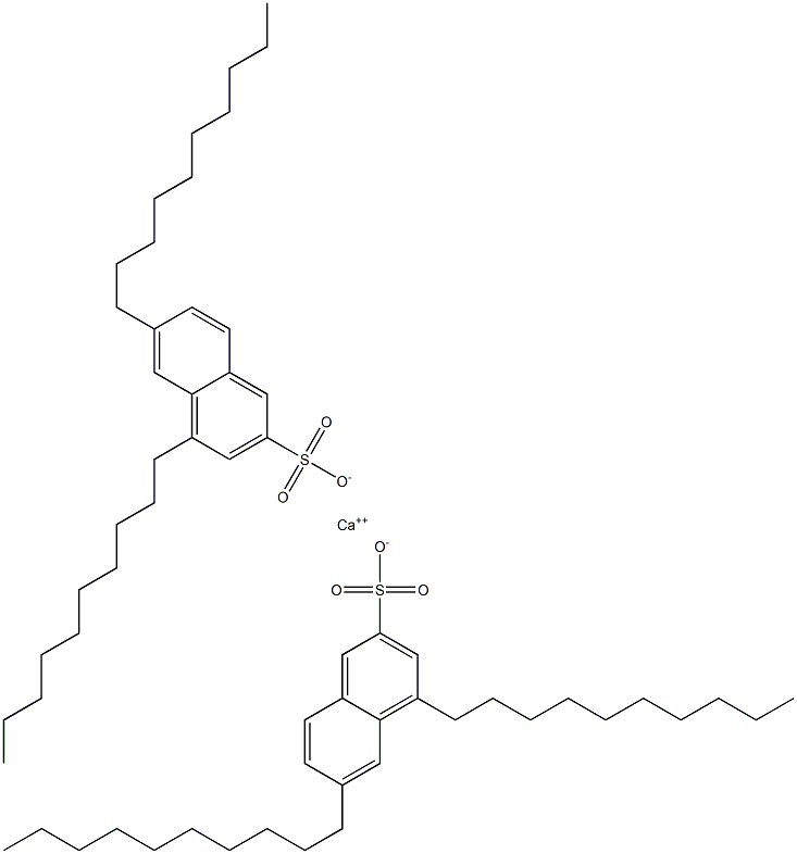 ビス(4,6-ジデシル-2-ナフタレンスルホン酸)カルシウム 化学構造式