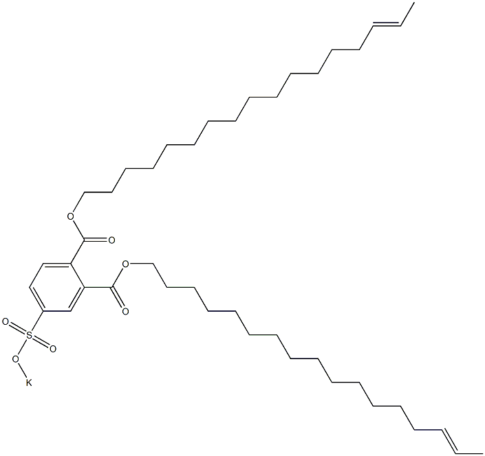 4-(ポタシオスルホ)フタル酸ジ(15-ヘプタデセニル) 化学構造式