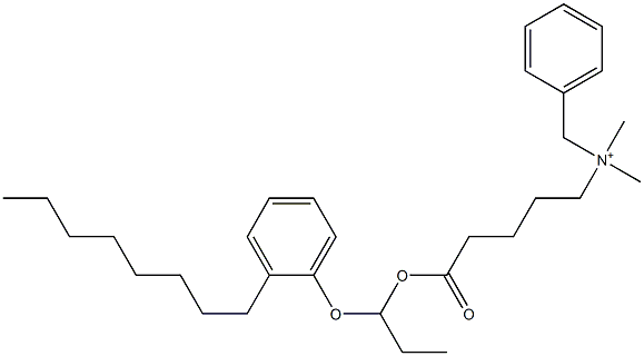 N,N-Dimethyl-N-benzyl-N-[4-[[1-(2-octylphenyloxy)propyl]oxycarbonyl]butyl]aminium Structure