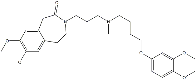 4,5-Dihydro-7,8-dimethoxy-3-[3-[N-methyl-4-(3,4-dimethoxyphenoxy)butylamino]propyl]-1H-3-benzazepin-2(3H)-one Structure