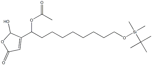 酢酸1-[(2,5-ジヒドロ-2-ヒドロキシ-5-オキソフラン)-3-イル]-9-(tert-ブチルジメチルシロキシ)ノニル 化学構造式