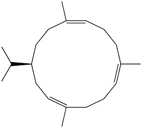 (1E,4S,7E,11E)-1,7,11-Trimethyl-4-isopropyl-1,7,11-cyclotetradecatriene,,结构式