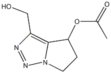 3-(Hydroxymethyl)-4-acetoxy-5,6-dihydro-4H-pyrrolo[1,2-c][1,2,3]triazole Struktur