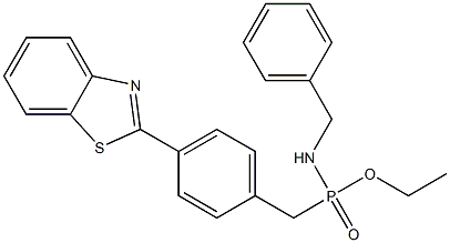 Benzylamino[4-(benzothiazol-2-yl)phenylmethyl]phosphinic acid O-ethyl ester Structure