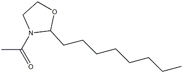 3-アセチル-2-オクチルオキサゾリジン 化学構造式