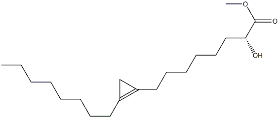 (2R)-2-Hydroxy-8-(2-octyl-1-cyclopropen-1-yl)octanoic acid methyl ester Struktur