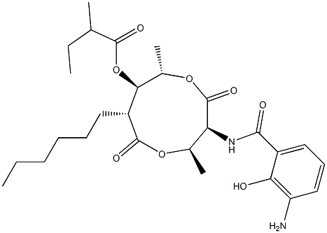 2-Methylbutanoic acid (3S,4R,7R,8R,9S)-3-[(3-amino-2-hydroxybenzoyl)amino]-4,9-dimethyl-2,6-dioxo-7-hexyl-1,5-dioxonan-8-yl ester