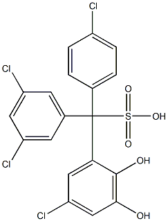 (4-クロロフェニル)(3,5-ジクロロフェニル)(5-クロロ-2,3-ジヒドロキシフェニル)メタンスルホン酸 化学構造式