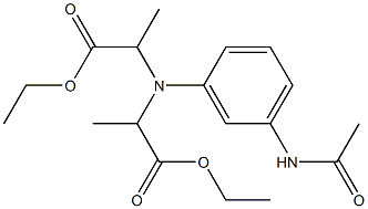 m-[N,N-Bis(1-ethoxycarbonylethyl)amino]acetanilide Struktur