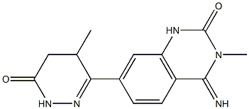 7-[(2,3,4,5-テトラヒドロ-5-メチル-3-オキソピリダジン)-6-イル]-3,4-ジヒドロ-3-メチル-4-イミノキナゾリン-2(1H)-オン 化学構造式