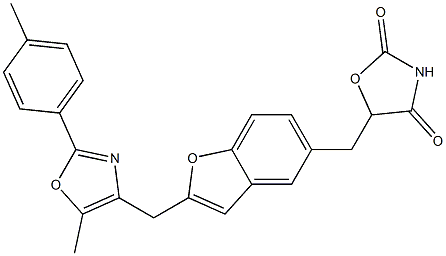5-[[2-[[5-Methyl-2-(4-methylphenyl)-4-oxazolyl]methyl]benzofuran-5-yl]methyl]oxazolidine-2,4-dione