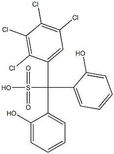 (2,3,4,5-テトラクロロフェニル)ビス(2-ヒドロキシフェニル)メタンスルホン酸 化学構造式