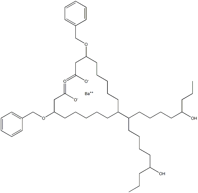 Bis(3-benzyloxy-15-hydroxystearic acid)barium salt 结构式