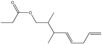 Propionic acid 2,3-dimethyl-4,7-octadienyl ester Struktur