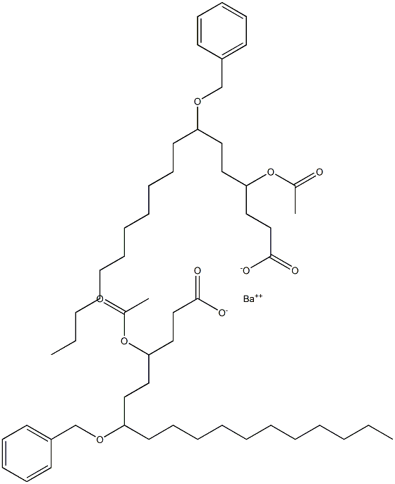 ビス(7-ベンジルオキシ-4-アセチルオキシステアリン酸)バリウム 化学構造式
