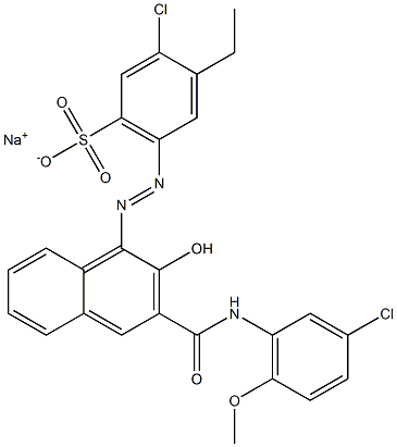 3-Chloro-4-ethyl-6-[[3-[[(3-chloro-6-methoxyphenyl)amino]carbonyl]-2-hydroxy-1-naphtyl]azo]benzenesulfonic acid sodium salt