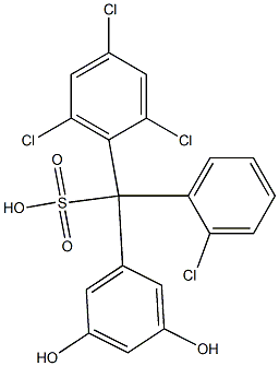 (2-Chlorophenyl)(2,4,6-trichlorophenyl)(3,5-dihydroxyphenyl)methanesulfonic acid 结构式