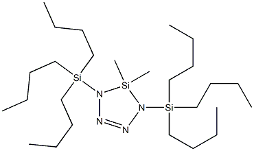 5,5-Dimethyl-1,4-bis(tributylsilyl)-1,2,3,4-tetraaza-5-sila-2-cyclopentene,,结构式