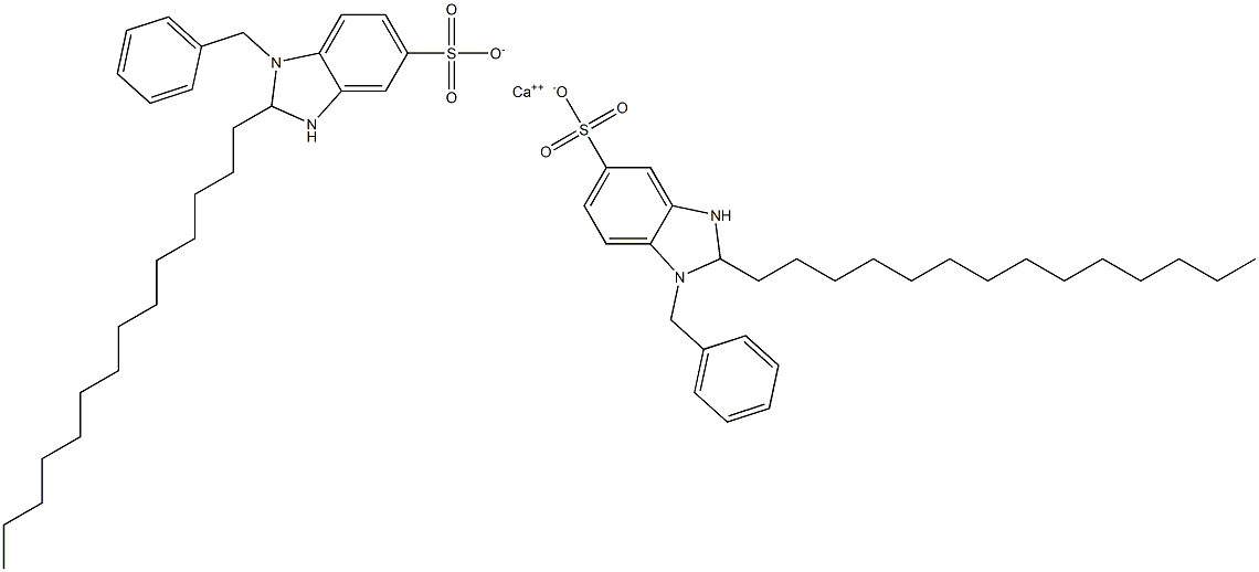 Bis(1-benzyl-2,3-dihydro-2-tetradecyl-1H-benzimidazole-5-sulfonic acid)calcium salt 结构式