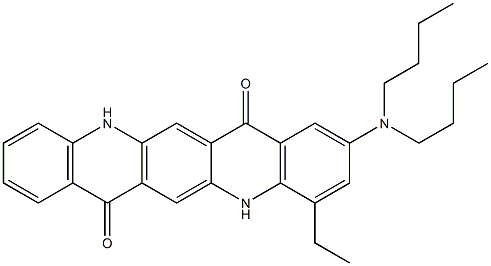 2-(Dibutylamino)-4-ethyl-5,12-dihydroquino[2,3-b]acridine-7,14-dione 结构式