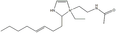 1-[2-(アセチルアミノ)エチル]-1-エチル-2-(3-オクテニル)-4-イミダゾリン-1-イウム 化学構造式