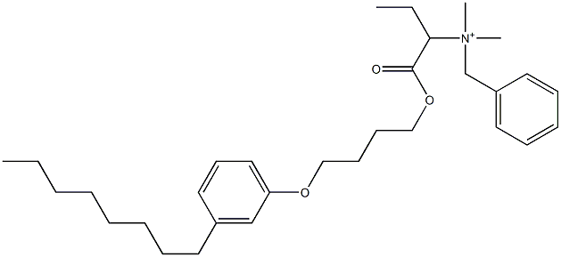 N,N-Dimethyl-N-benzyl-N-[1-[[4-(3-octylphenyloxy)butyl]oxycarbonyl]propyl]aminium,,结构式