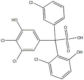 (3-Chlorophenyl)(2-chloro-6-hydroxyphenyl)(3,4-dichloro-5-hydroxyphenyl)methanesulfonic acid 结构式