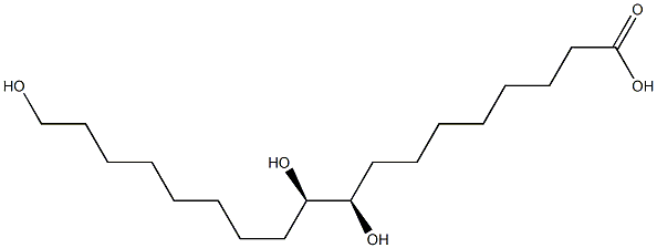 (9R,10R)-9,10,18-Trihydroxyoctadecanoic acid,,结构式