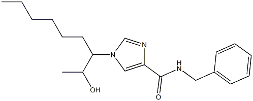 N-ベンジル-1-[1-(1-ヒドロキシエチル)ヘプチル]-1H-イミダゾール-4-カルボアミド 化学構造式