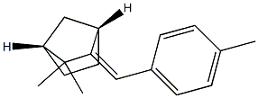 (1S,4R,E)-2-(4-メチルベンジリデン)-3,3-ジメチルビシクロ[2.2.1]ヘプタン 化学構造式