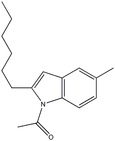 1-Acetyl-5-methyl-2-hexyl-1H-indole,,结构式