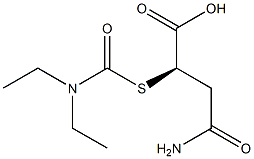 (+)-N,N-Diethylthiocarbamic acid S-[(R)-1-carboxy-2-(aminocarbonyl)ethyl] ester 结构式