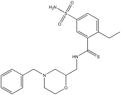 N-(4-Benzylmorpholin-2-ylmethyl)-5-aminosulfonyl-2-ethylthiobenzamide 结构式