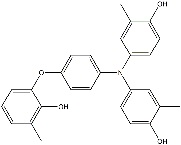 N,N-Bis(4-hydroxy-3-methylphenyl)-4-(2-hydroxy-3-methylphenoxy)benzenamine Struktur