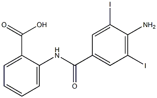 2-[N-(4-アミノ-3,5-ジヨードベンゾイル)アミノ]安息香酸 化学構造式