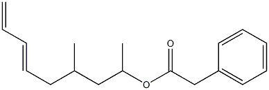 Phenylacetic acid 1,3-dimethyl-5,7-octadienyl ester Structure