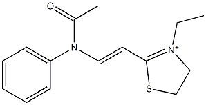 2-[2-(Acetylphenylamino)vinyl]-3-ethyl-4,5-dihydrothiazol-3-ium,,结构式