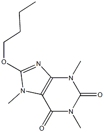 3,7-Dihydro-8-butoxy-1,3,7-trimethyl-1H-purine-2,6-dione,,结构式