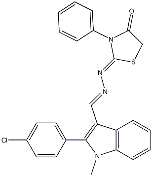 1-Methyl-2-(4-chlorophenyl)-1H-indole-3-carbaldehyde (3-phenyl-4-oxothiazolidin-2-ylidene)hydrazone