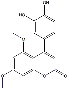 4-(3,4-Dihydroxyphenyl)-5,7-dimethoxy-2H-1-benzopyran-2-one,,结构式