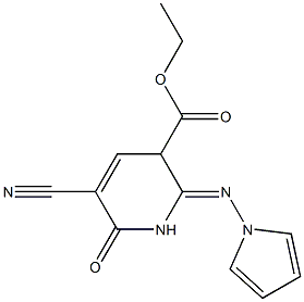 2-Oxo-3-cyano-6-pyrrolizino-1,2-dihydropyridine-5-carboxylic acid ethyl ester 结构式