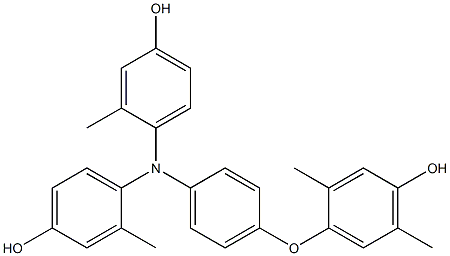 N,N-Bis(4-hydroxy-2-methylphenyl)-4-(4-hydroxy-2,5-dimethylphenoxy)benzenamine,,结构式