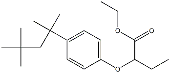 2-[4-(1,1,3,3-テトラメチルブチル)フェノキシ]酪酸エチル 化学構造式