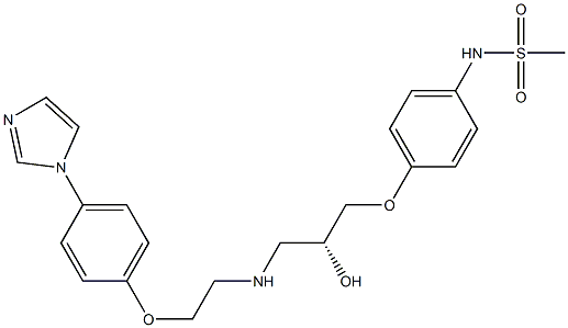 N-[4-[[(2R)-2-Hydroxy-3-[2-[4-(1H-imidazol-1-yl)phenoxy]ethylamino]propyl]oxy]phenyl]methanesulfonamide Struktur