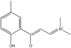 (1Z)-3-(ジメチルイミニオ)-1-(2-ヒドロキシ-5-メチルフェニル)-1-プロペン-1-オラート 化学構造式