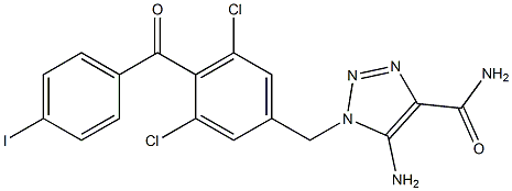 5-Amino-1-[3,5-dichloro-4-(4-iodobenzoyl)benzyl]-1H-1,2,3-triazole-4-carboxamide,,结构式