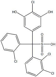 (2-Chlorophenyl)(2,3-dichlorophenyl)(4-chloro-3,5-dihydroxyphenyl)methanesulfonic acid,,结构式