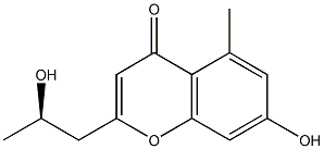 7-ヒドロキシ-5-メチル-2-[(R)-2-ヒドロキシプロピル]-4H-1-ベンゾピラン-4-オン 化学構造式