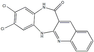 8,9-Dichloro-6H-quino[2,3-b][1,5]benzodiazepin-12(11H)-one,,结构式