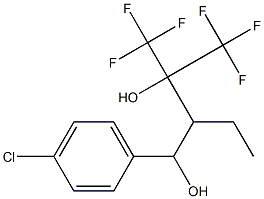 1-(p-クロロフェニル)-2-エチル-3-(トリフルオロメチル)-4,4,4-トリフルオロ-1,3-ブタンジオール 化学構造式